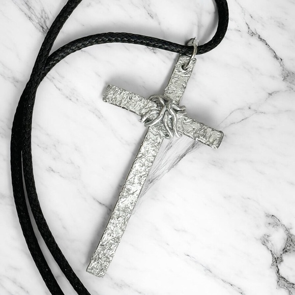 5 For $25💫Alternative Silver Aluminum Cross Pendant Necklace - Picture 5 of 5